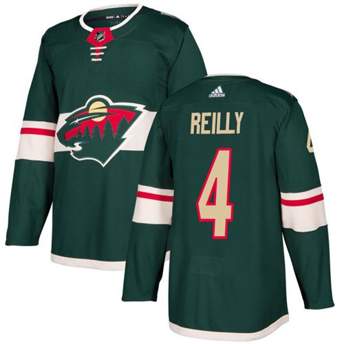 Adidas Wild #4 Mike Reilly Green Home Authentic Stitched Youth NHL Jersey